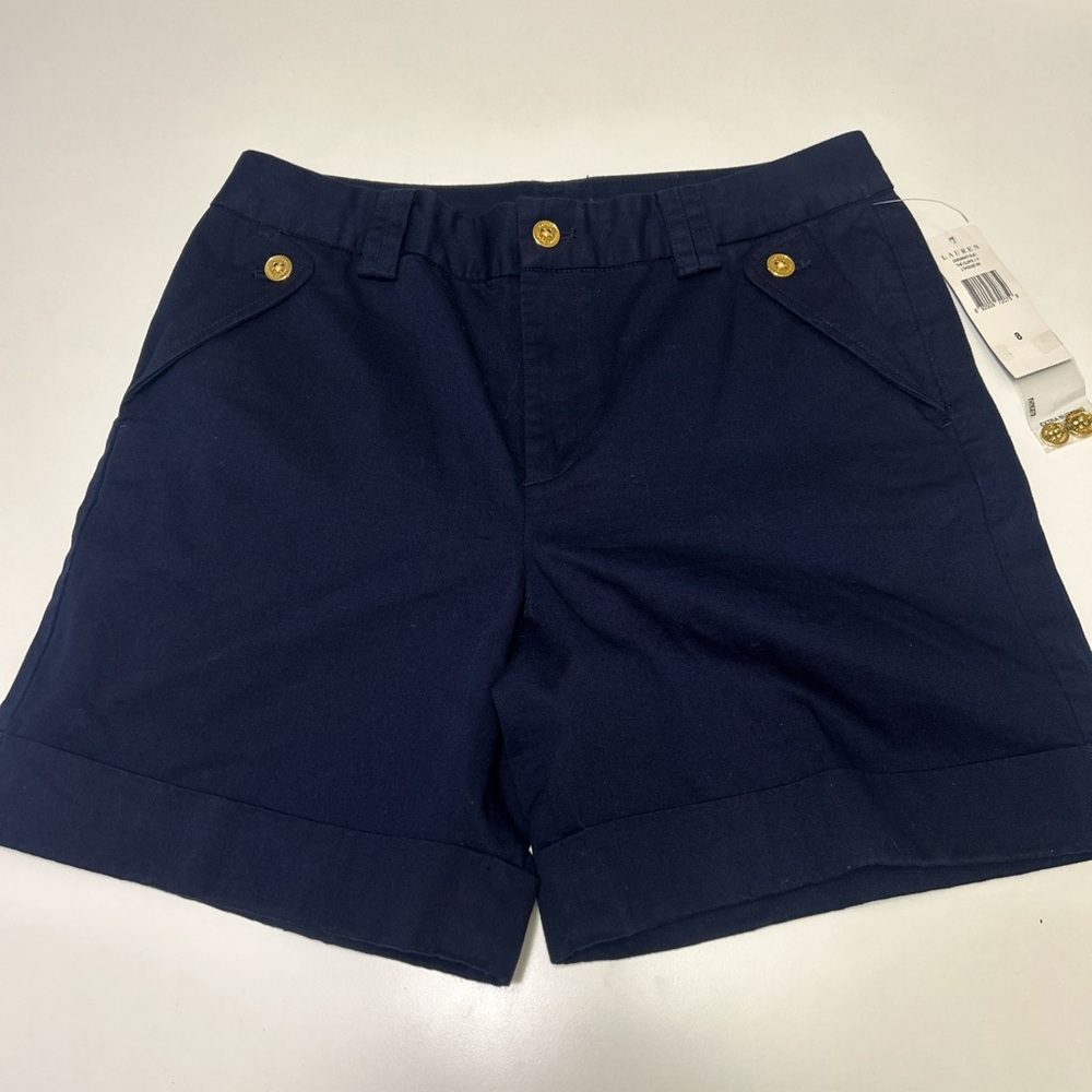 Ralph Lauren Gold-Accent Navy Bermuda Shorts